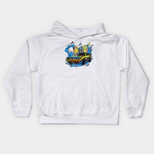 Shark dodge car colorful Kids Hoodie